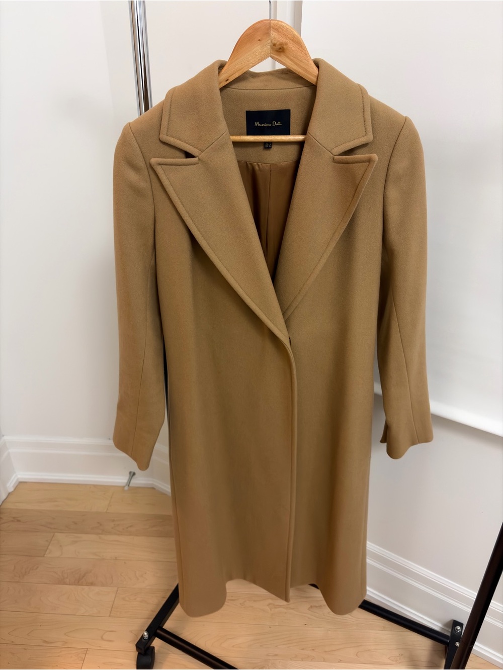 Massimo Dutti Women's Camel Wool Blend Long Coat